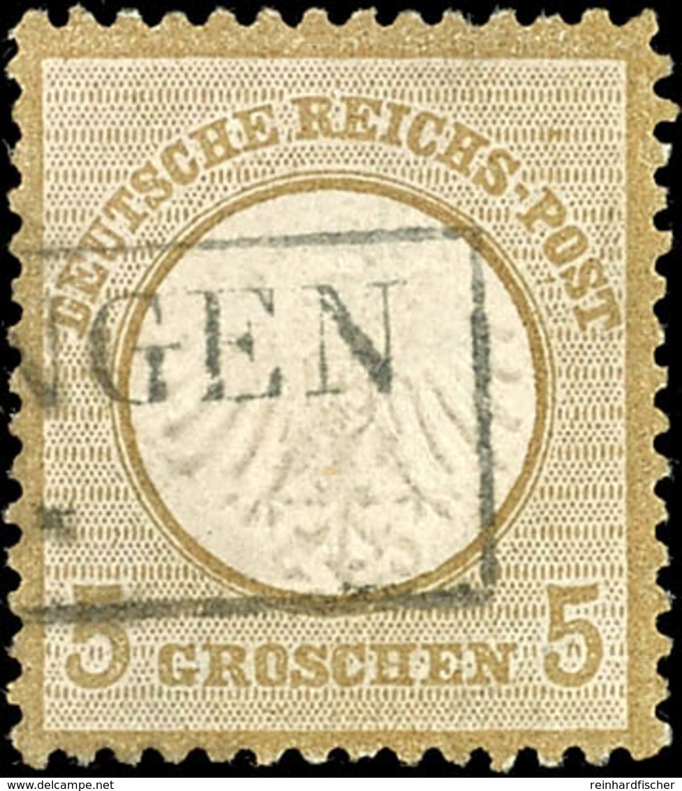 2092 5 Gr. Kleiner Schild, Tadellos Gestempelt Mit Sauberem Ra2, Tiefst Gepr. Krug BPP, Mi. 120.-, Katalog: 6 O - Andere & Zonder Classificatie