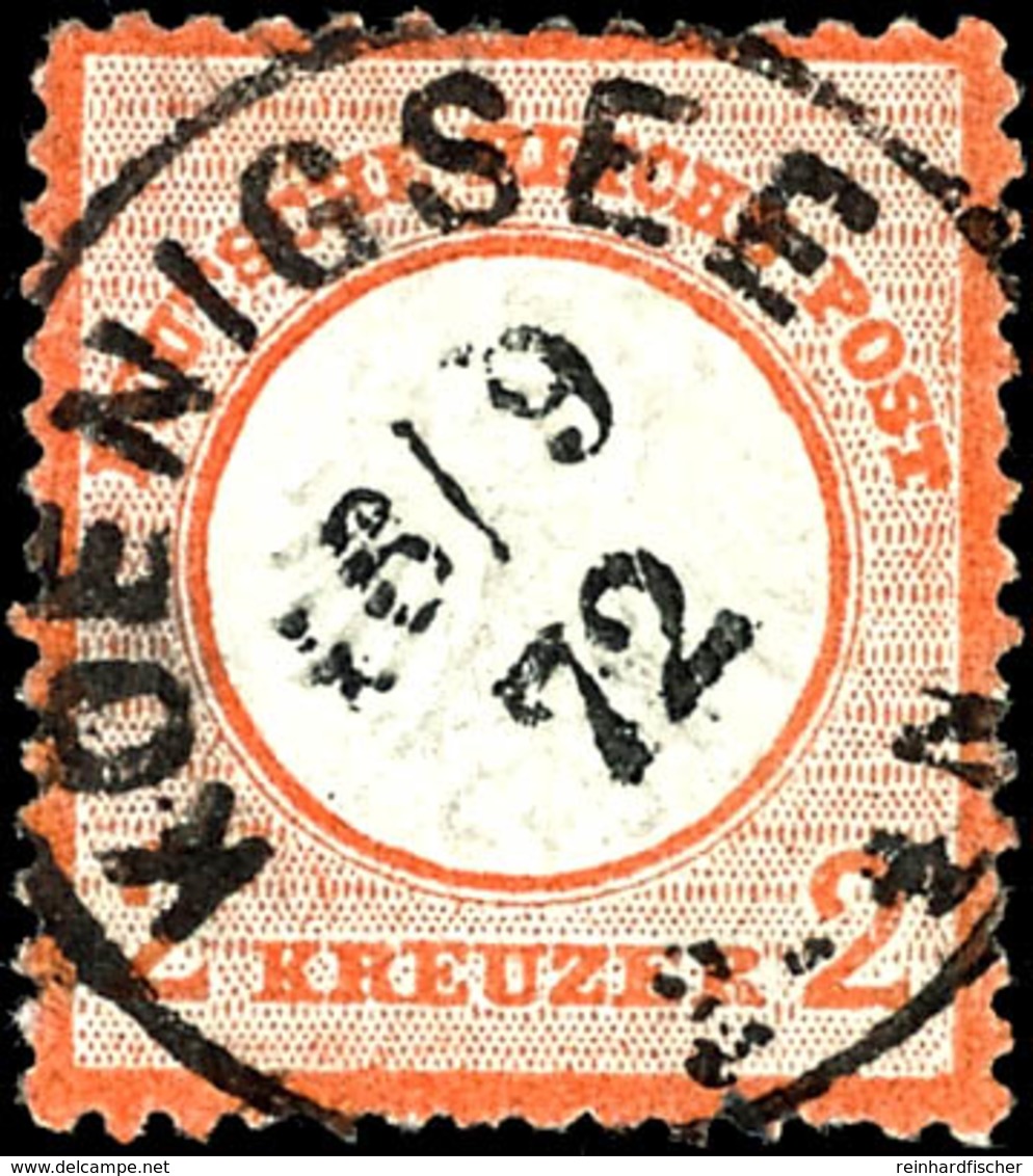 2096 2 Kr. Ziegelrot, Kleiner Schild, Zentrisch Gestempelt "KÖNIGSEE 16/9 72", Teils Verkürzte Zähne, Signiert Jäschke-L - Other & Unclassified