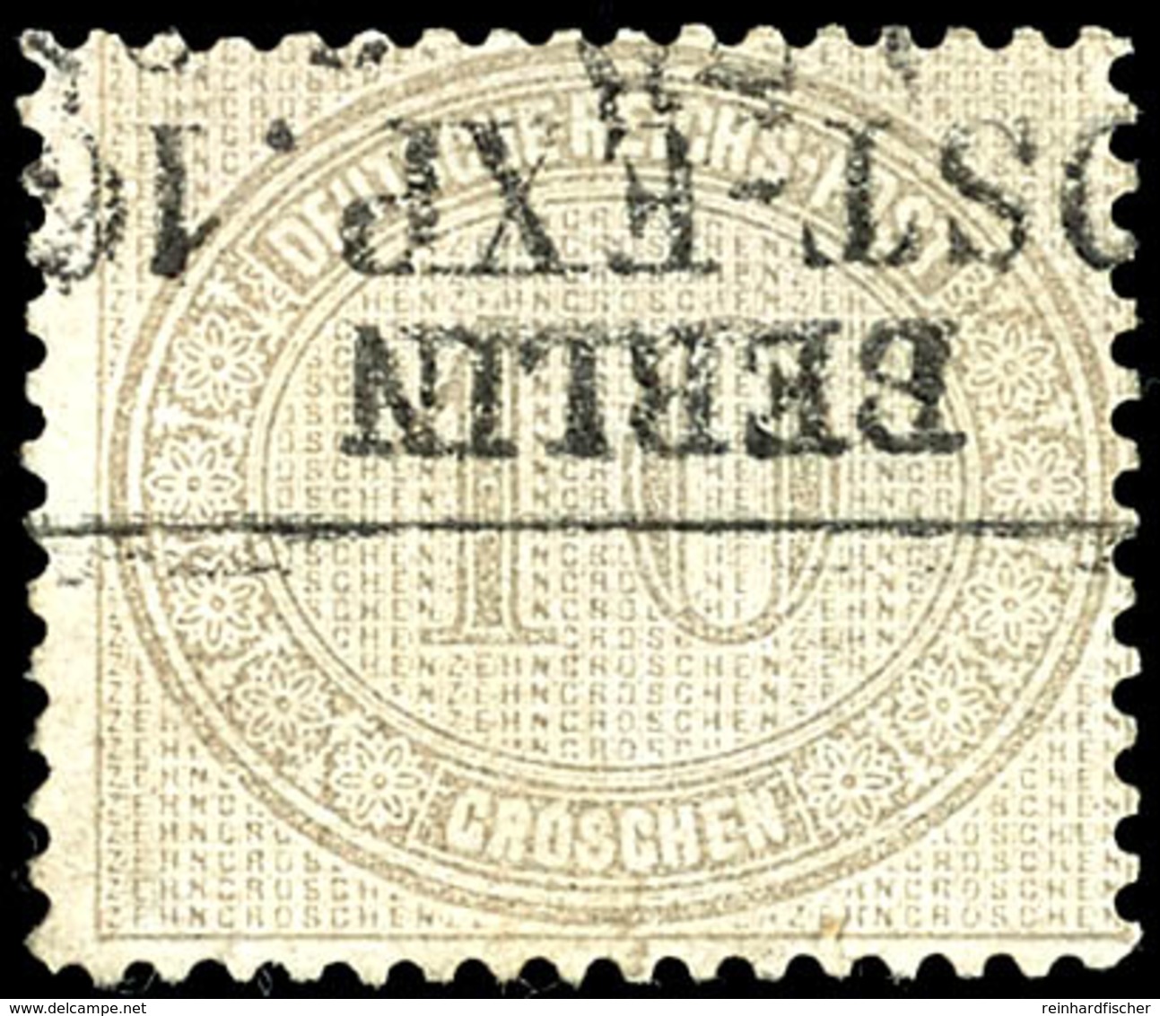 2100 10 Gr. Graubraun, Klarer R3 "BERLIN POST-EXP.16", Marke In Der Zähnung Teils Korrigiert, Innendienstmarken Mit Abst - Andere & Zonder Classificatie