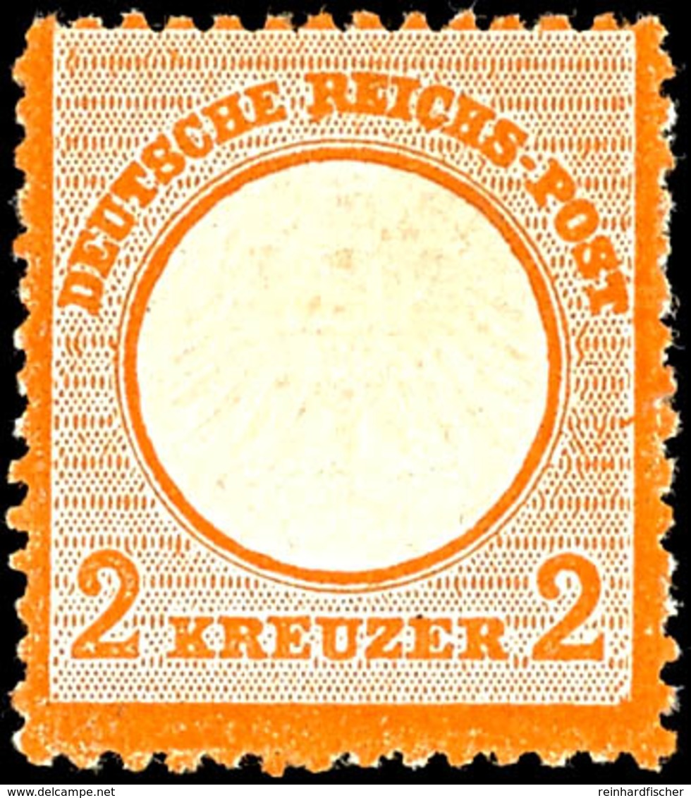 2104 2 Kr. Kleiner Brustschild Orange, Unten Links Ausgefallenes Zahnloch, Tadellos Postfrisch, Kabinett, Gepr. Richter  - Other & Unclassified