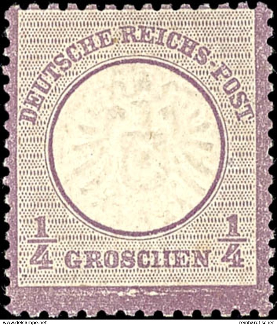 2110 1/4 Gr. Großer Schild, Grauviolett, Mit Plattenfehler, Farbfrisch, Ungebraucht, Arge 250.-, Katalog: 16I * - Other & Unclassified