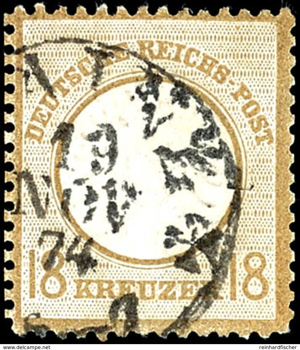 2161 18 Kreuzer Ockerbraun Mit T. U. T. Stempel "MAINZ 19. Nov. 74", Ausgabetypische Zähnung, Die Scherentrennung Links  - Sonstige & Ohne Zuordnung