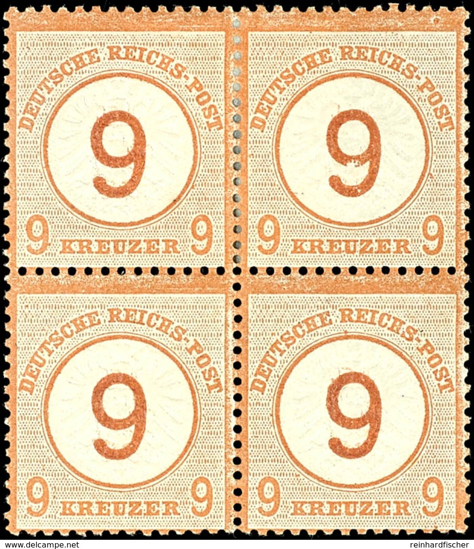 2165 9 Auf 9 Kreuzer Großer Schild, Viererblock, Tadellos Ungebraucht Mit Originalgummierung, Katalog: 30(4) * - Sonstige & Ohne Zuordnung