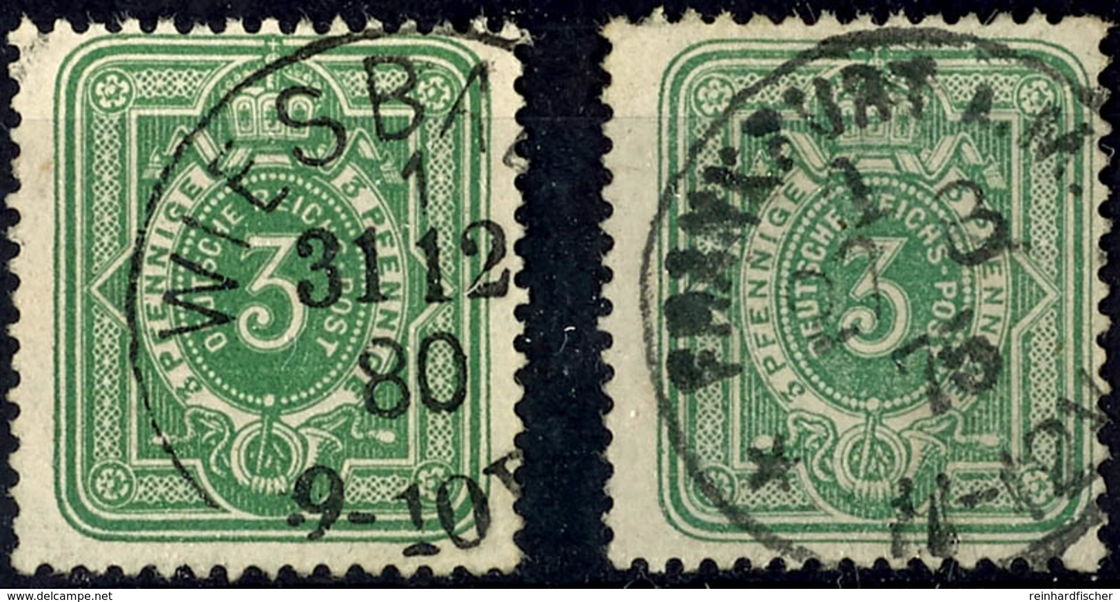 2168 3 Pfge. Gelbgrün, Formate B Und D, Gest., Gepr., Mi. 200.-, Katalog: 31Bb,Db O - Sonstige & Ohne Zuordnung