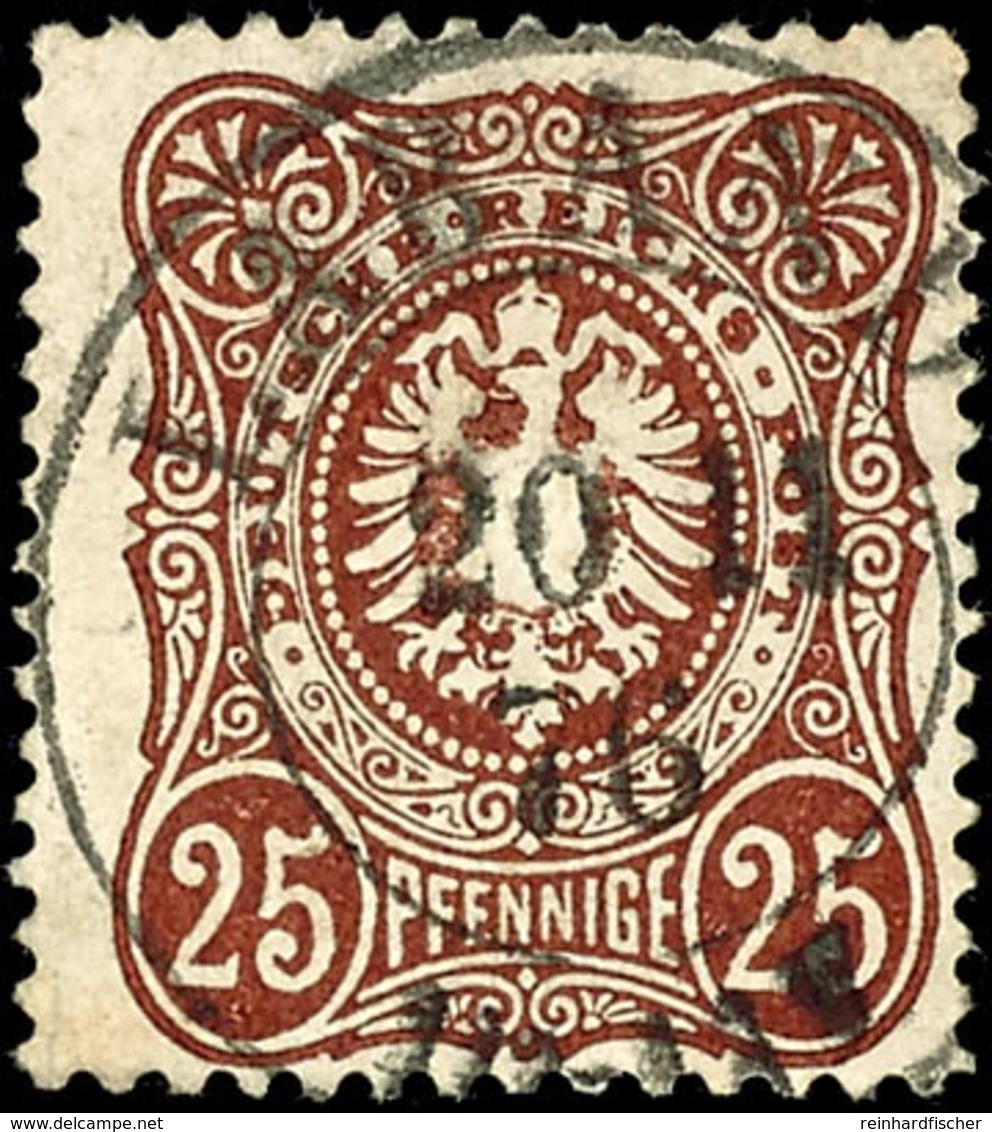 2181 25 Pfge. Karminbraun. Gest., Gepr. Jäschke-L. BPP, Mi. 200.-, Katalog: 35ab O - Sonstige & Ohne Zuordnung