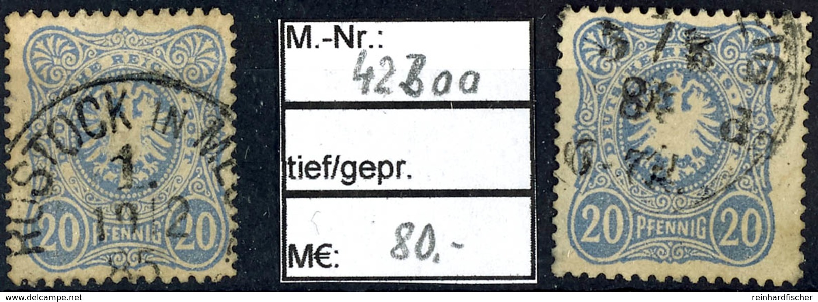 2215 20 Pf. Grauultramarin, Formate B, C, Gestempelt, Je Gepr. Zenker BPP, Mi. 190.-, Katalog: 42aaB,C O - Sonstige & Ohne Zuordnung