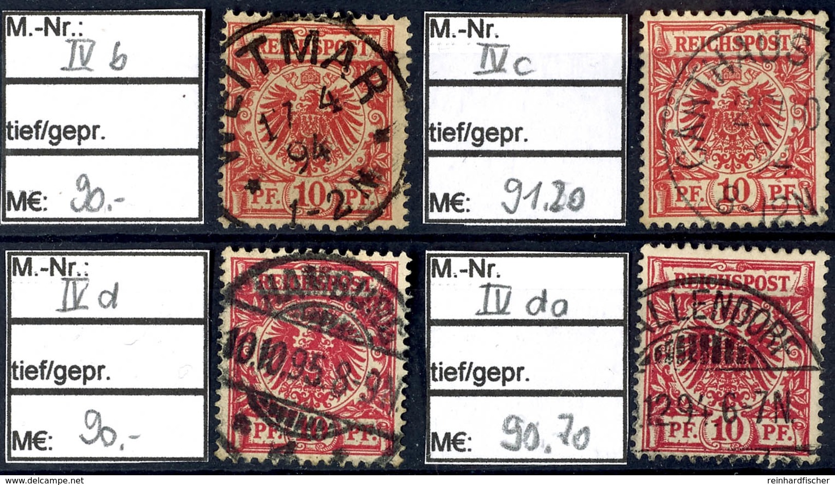 2244 Mi. 47bIV, CIV, DIV Und DaIV, Vier Gestempelte Werte, Gepr. Zenker BPP, Mi. 360.-, Katalog: 47b,u.a. O - Sonstige & Ohne Zuordnung