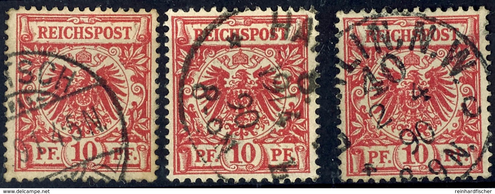 2246 10 Pf. Lebhaftrosarot, 3 Gest. Werte, Gepr. Zenker BPP, Mi. 180.-, Katalog: 47ba O - Sonstige & Ohne Zuordnung