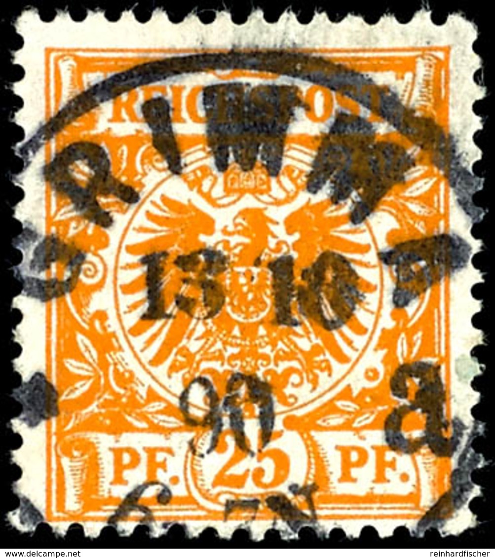 2258 25 Pfg Krone/Adler Lebhaftgelblichorange, Zentrisch Gestempelt K1 "GRIMMA 13 10 90", Tadellos, Kabinett, Doppelt Ge - Sonstige & Ohne Zuordnung