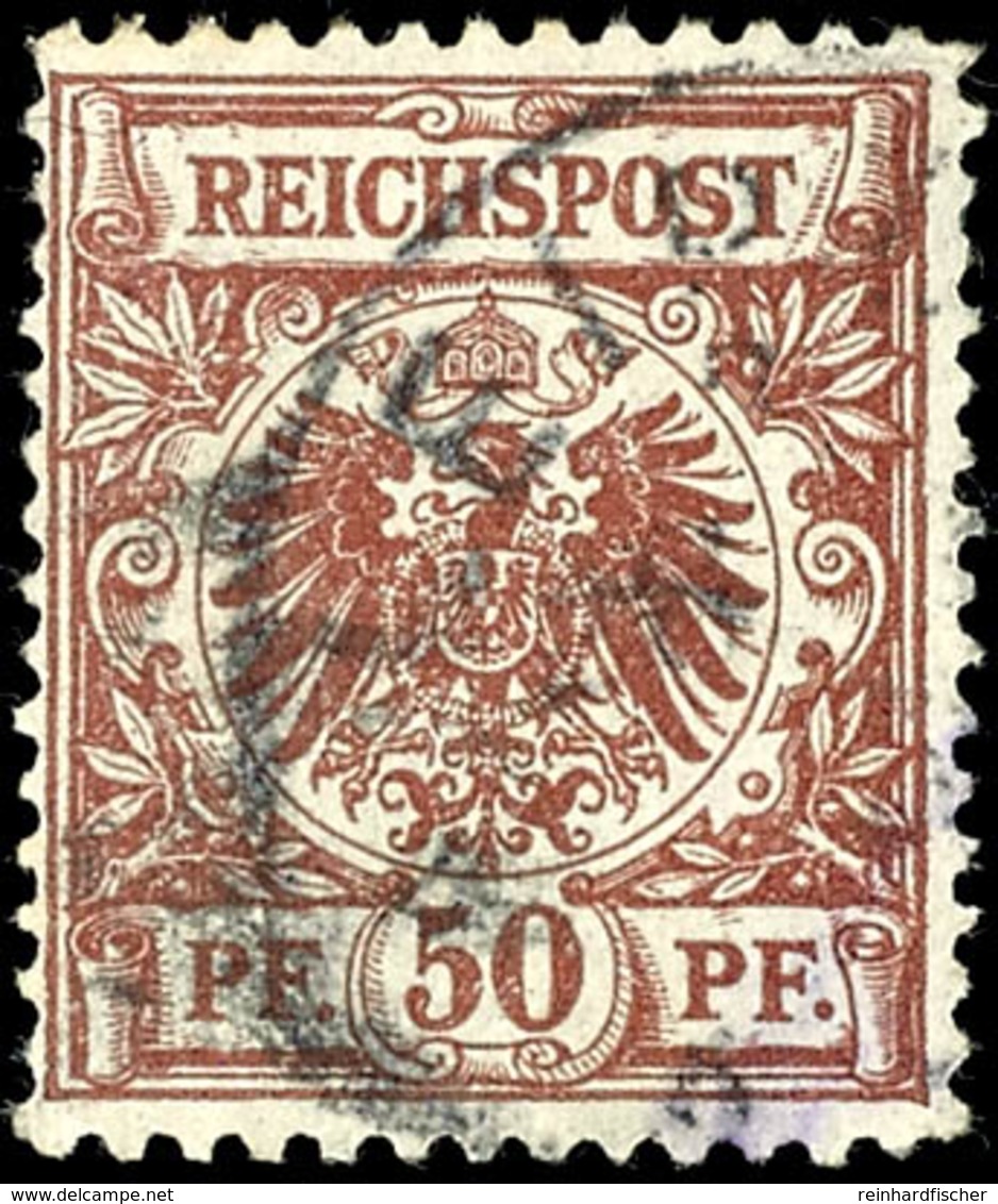 2266 50 Pf. Lilabraun, CE-Format, Gest., Erhöht Gepr. Jäschke-L. BPP (rs. Tintenspiegel), Mi. 130.-, Katalog: 50baCE O - Sonstige & Ohne Zuordnung