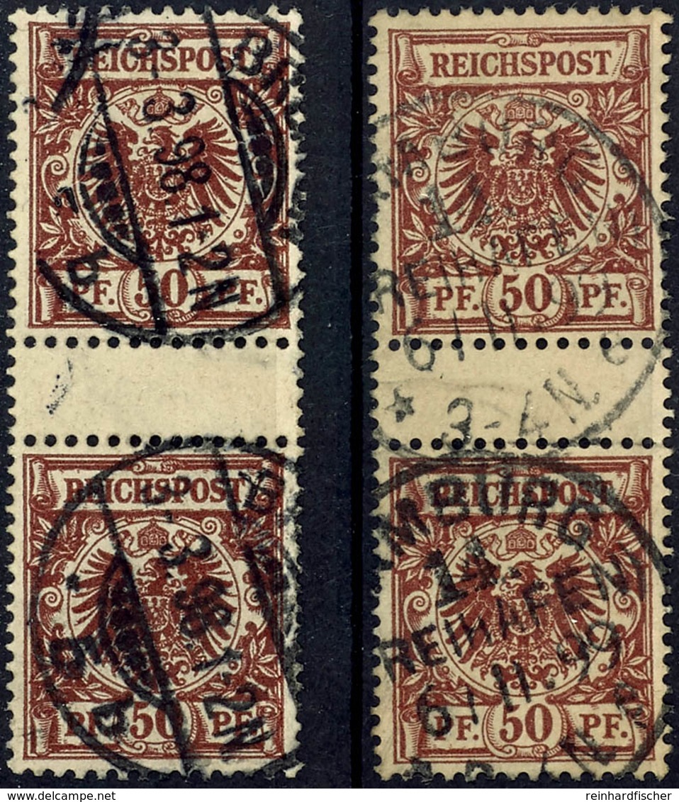 2267 50 Pf. Zwischenstegpaar, Farbe D Und Da, Gest., Letztere Geprüft Zenker BPP, Mi. 240.-, Katalog: 50d,daZS O - Other & Unclassified