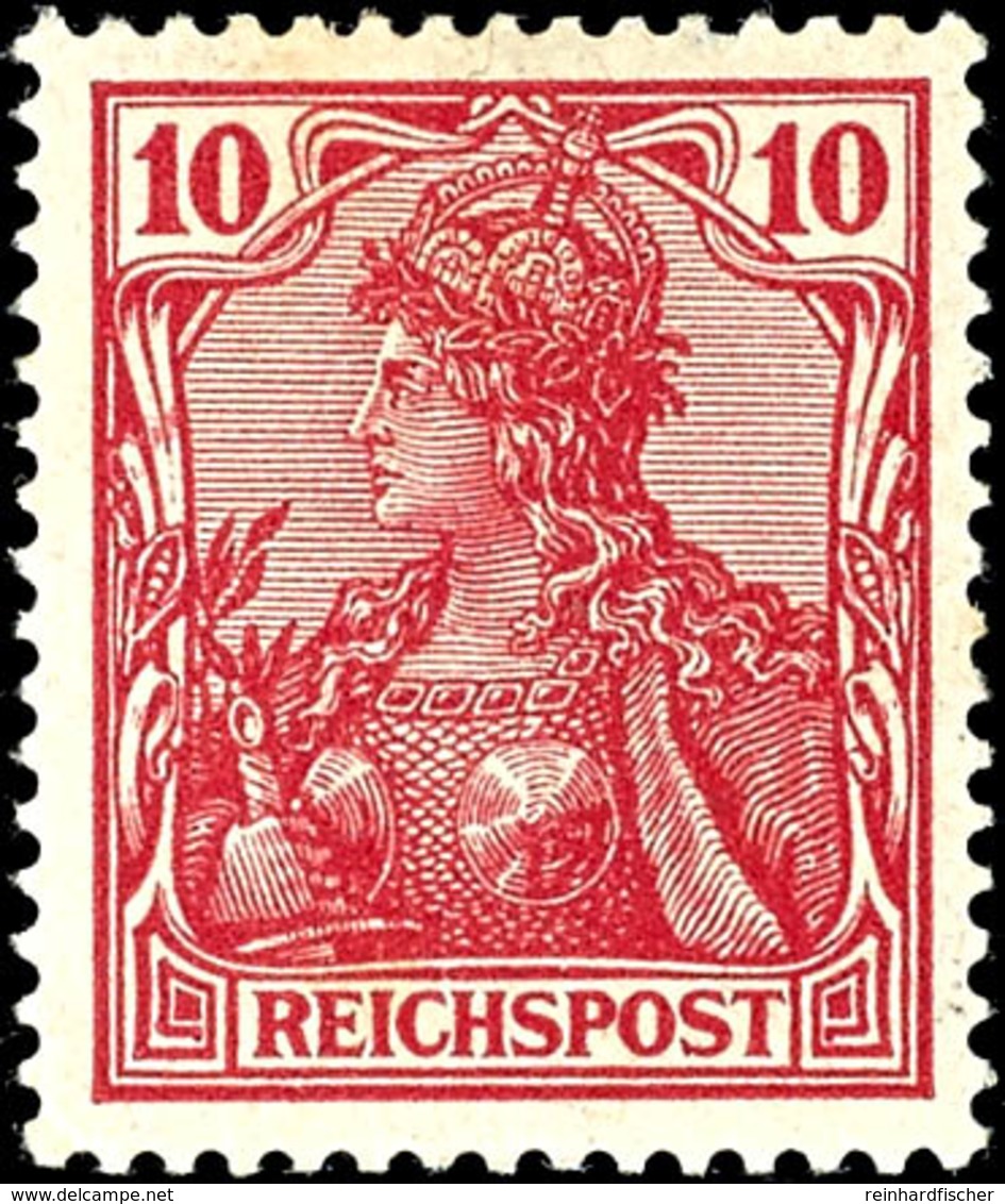 2277 10 Pfg. Reichspost Dunkelrosarot, Ungebraucht, Pracht, Doppelt Signiert Jäschke-L. BPP, Seltene Farbe! MI. 500,- St - Sonstige & Ohne Zuordnung