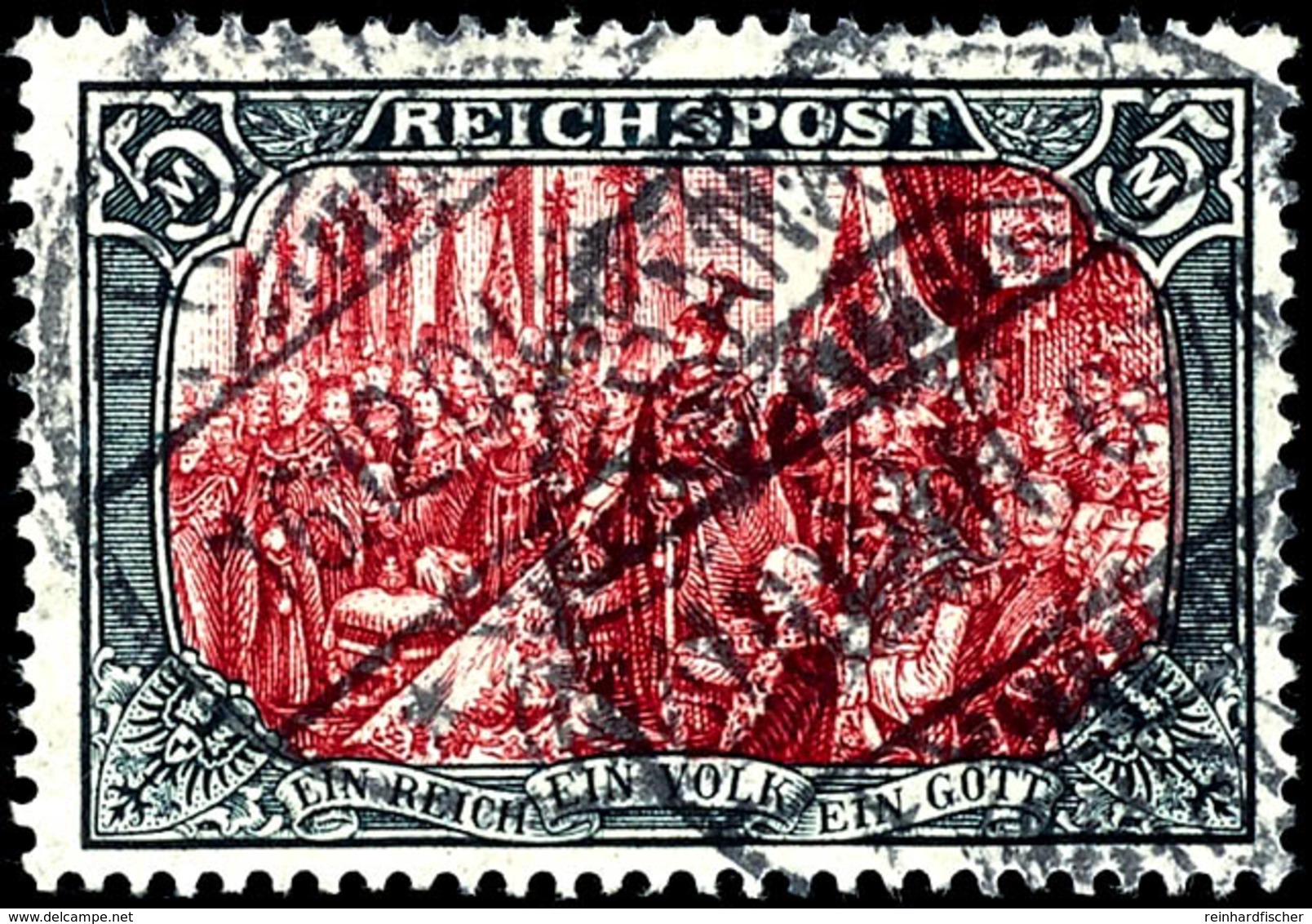 2301 5 M. Reichspost, Type IV, Zentrisch Gestempelt KGS "FRANKFURT 16.12.01", Tadellos, Kabinett, Gepr. Dr. Hindrichs Un - Other & Unclassified