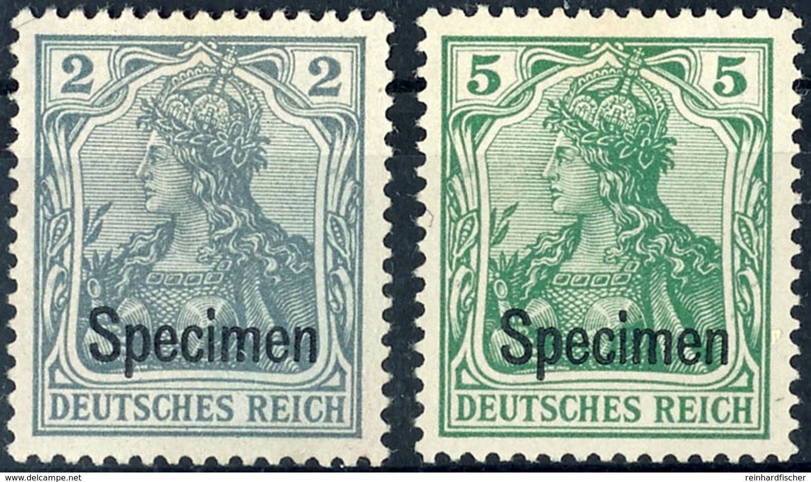 2303 2 Und 5 Pf Germania Mit Aufdruck "Specimen" Tadellos Ungebraucht, Gepr. Jäschke-L. BPP, Mi. 400,--, Katalog: 68SP+7 - Sonstige & Ohne Zuordnung