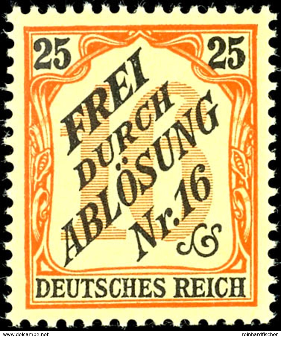 2985 25 Pfg Zähldienstmarke Für Baden, Tadellos Postfrisch, Unsigniert, Mi. 300.-, Katalog: 14 ** - Other & Unclassified