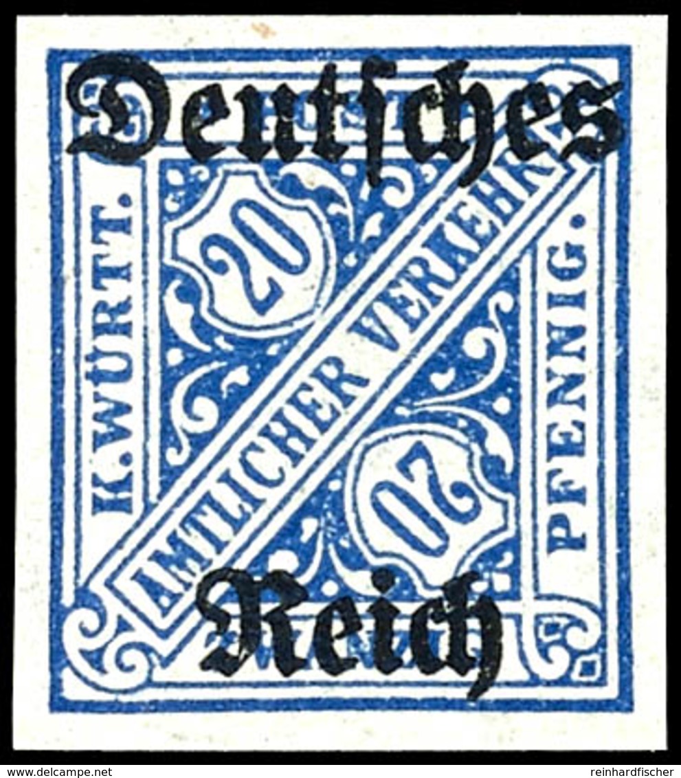 2997 20 Pfg. Wasserzeichen Ringe, Ungezähnt, Postfrisch, Fotobefund Oechsner BPP, Mi. 500.-, Katalog: 60YU ** - Other & Unclassified