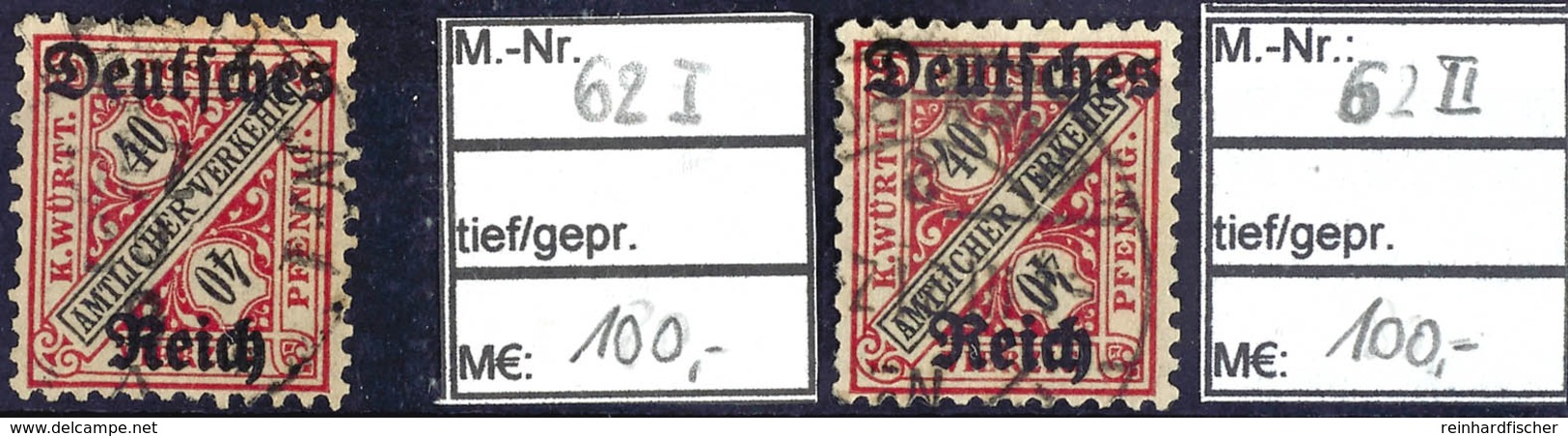 2998 40 Pf. Mit Plattenfehler I U. Mit Plattenfehler II, 2 Gest. Werte, Gepr. Weinbuch/Infla Berlin, Mi. 200.-, Katalog: - Other & Unclassified