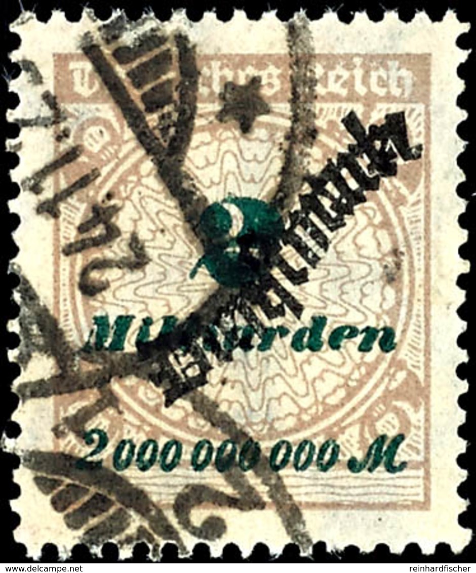 3017 2 Milld. Mattsiena/schwarz, Plattenfehler HT, Gest., Gepr. Infla/Weinbuch BPP, Mi. 750,-, Katalog: 84HT O - Sonstige & Ohne Zuordnung