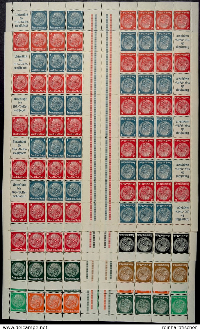 3065 Hindenburg 1937/39, 4 Markenheftchenbogen Kpl., Postfrisch, Mi. 2.200.-, Katalog: MHB42/45.2 ** - Sonstige & Ohne Zuordnung