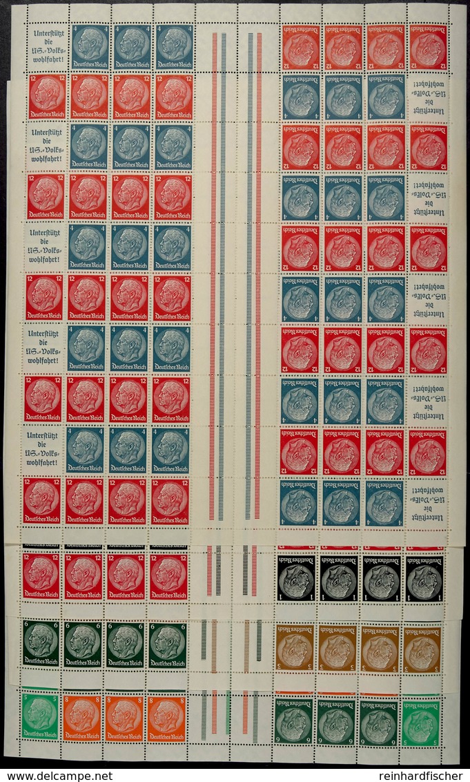 3066 Hindenburg 1937/39, 4 Markenheftchenbogen Kpl., Postfrisch, Mi. 2.200.-, Katalog: MHB42/45.2 ** - Autres & Non Classés