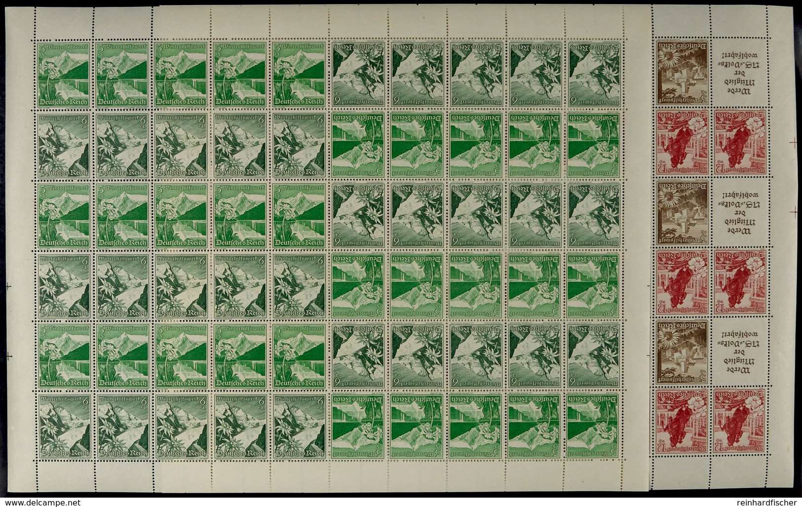 3074 WHW 1938 Ostmark, 2 Markenheftchenbogen Postfrisch, 3+12 Pf. Mit Formnummer 1, Mi. 680.-, Katalog: MHB63/64 ** - Sonstige & Ohne Zuordnung