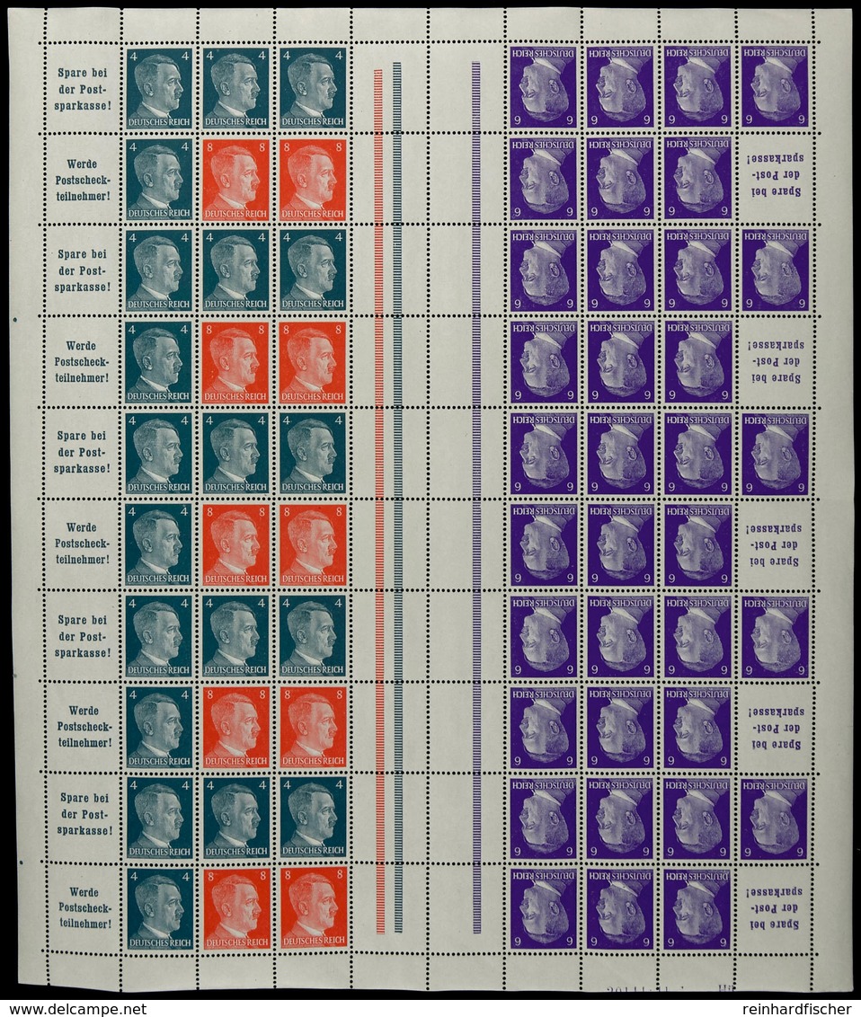 3076 Hitler 1941, Markenhefchenbogen 4+6+8 Pf., HAN 20144.41 1 HÜ Violett, Postfrisch, Mi. 800.-, Katalog: MHB70HAN 2.1  - Sonstige & Ohne Zuordnung