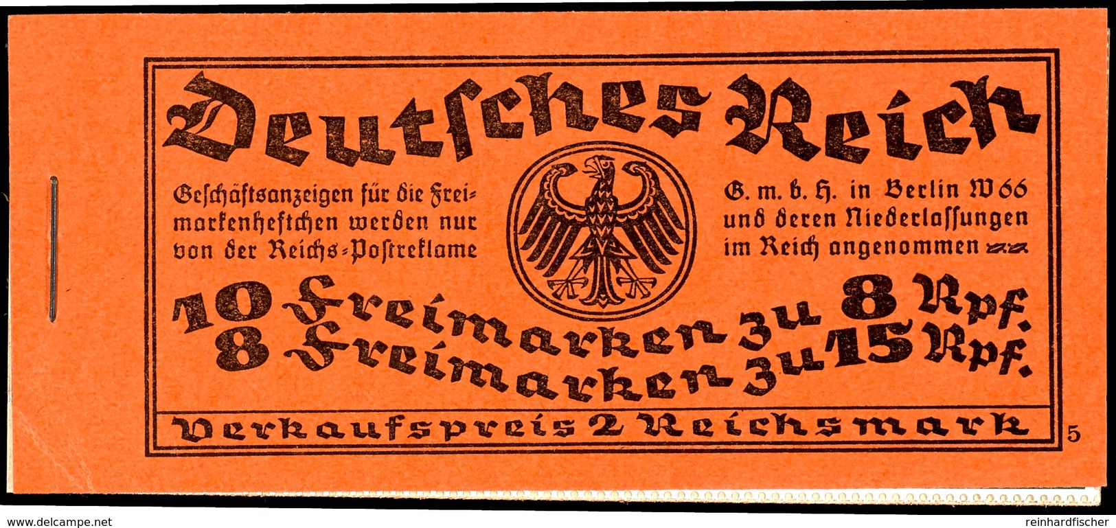 3085 1927 Beethoven / Kant , Komplettes Postfrisches Original-Markenheftchen, ONr. 5, 1. Aufl., Nach FA Schlegel BPP "Da - Markenheftchen
