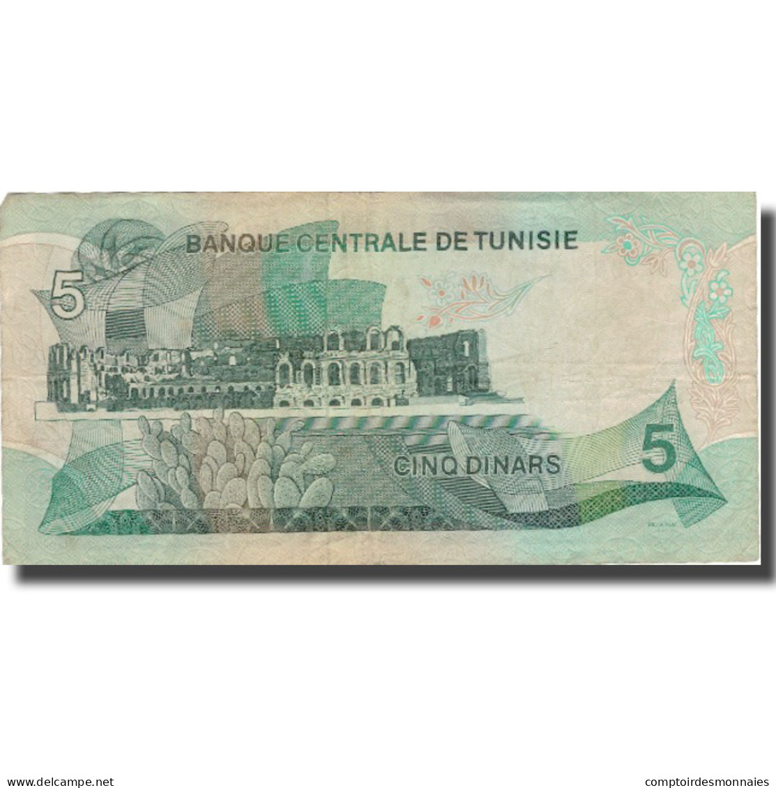 Billet, Tunisie, 5 Dinars, 1972, 1972-08-03, KM:68a, TB+ - Tunisia