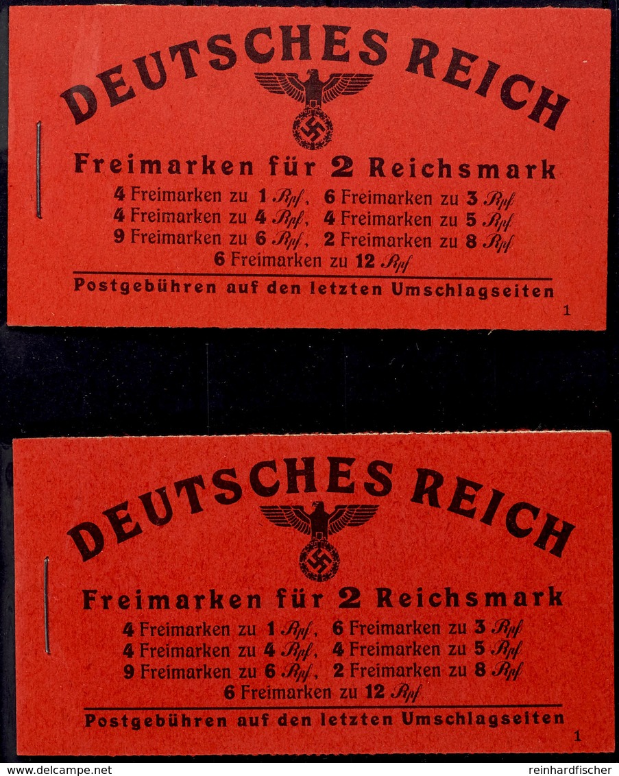 3093 Markenheftchen Hitler Mit Reklameseite 1 Und 3, Postfrisch, Mi. 290.-, Katalog: MH48.1,3 ** - Markenheftchen