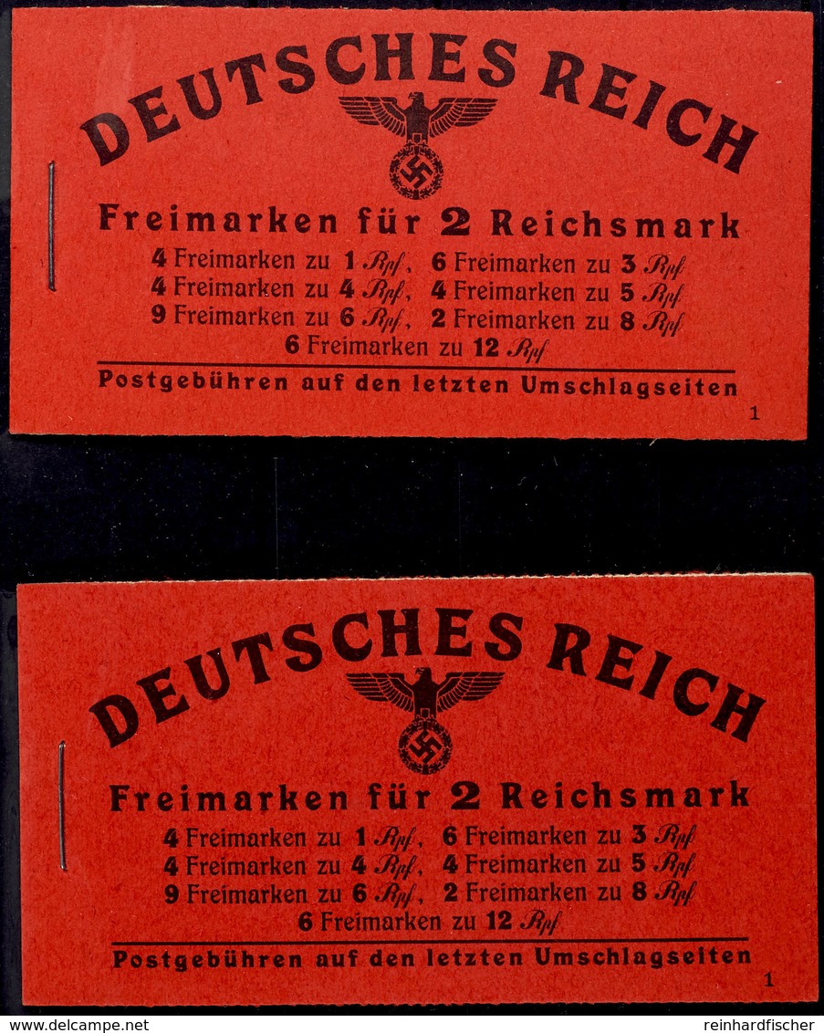 3093 Markenheftchen Hitler Mit Reklameseite 1 Und 3, Postfrisch, Mi. 290.-, Katalog: MH48.1,3 ** - Booklets