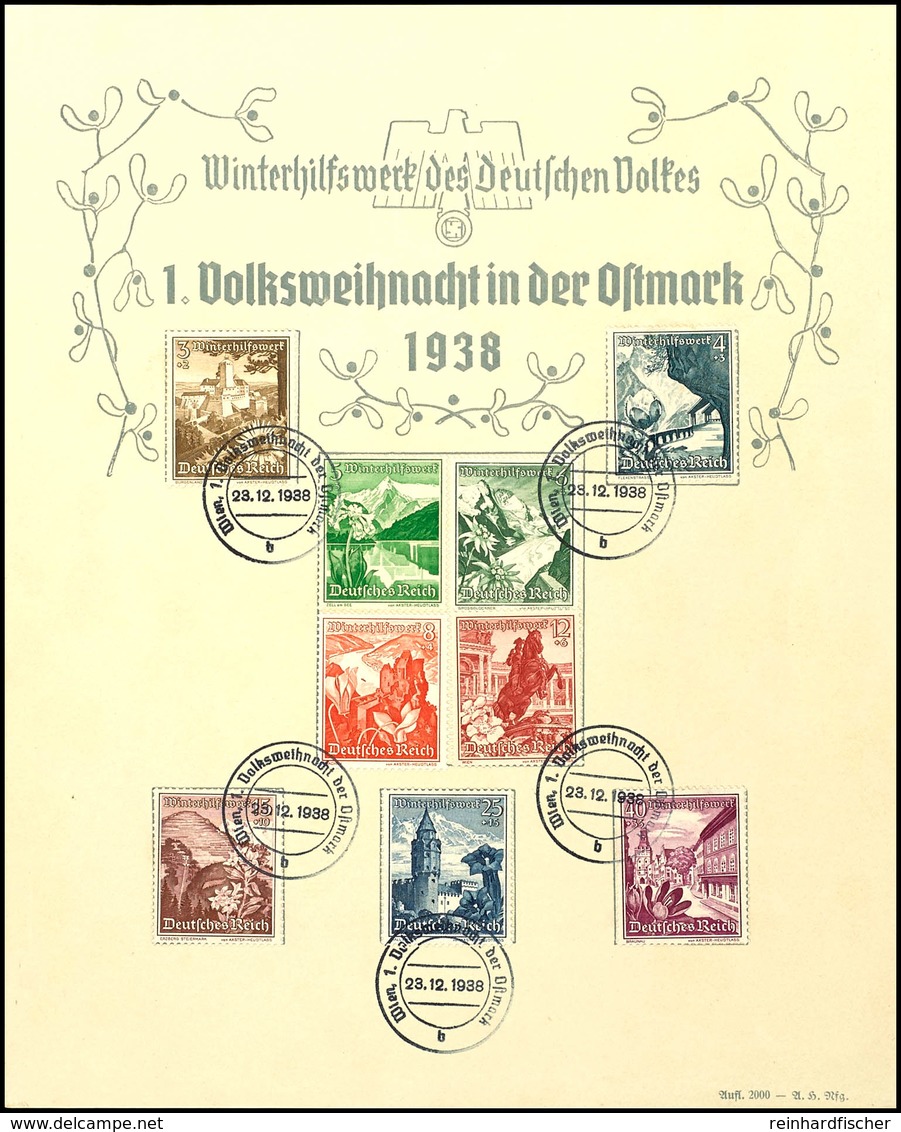 3210 1938, 1. Volksweihnacht In Der Ostmark, Großes WHW Gedenkblatt Mit Pass. MiNr. 675 - 683 Und Entspr. SST Wien 28.12 - Andere & Zonder Classificatie