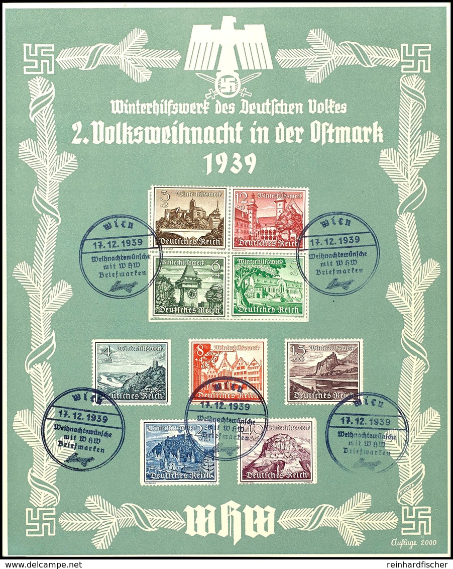 3214 1938, 2. Volksweihnacht In Der Ostmark, Großes WHW Gedenkblatt Mit Pass. MiNr. 730 - 738 Und Entspr. SST Wien 17.12 - Andere & Zonder Classificatie