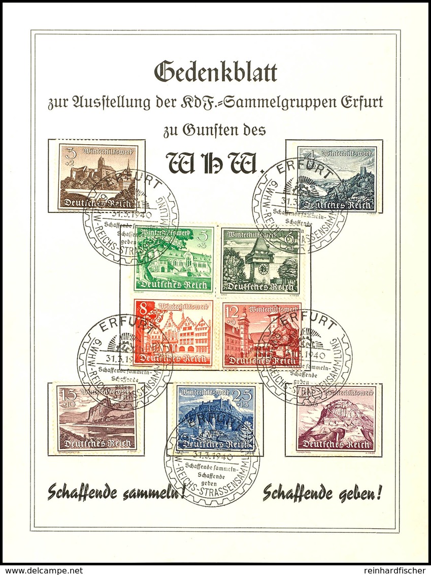 3218 1940, "Gedenkblatt Zur Ausstellung Der KdF.-Sammelgruppen Erfurt Zu Gunsten Des WHW - Schaffende Sammeln /Schaffend - Other & Unclassified