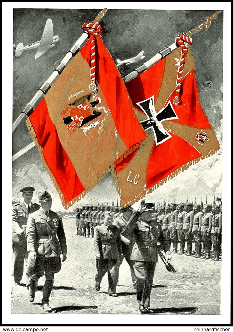 3273 1939, Legion Condor, Color-Bildpostkarte "Heimkehr Der Deutschen Legion", Mit Entsprechendem Sonderstempel Und 6 Pf - Andere & Zonder Classificatie