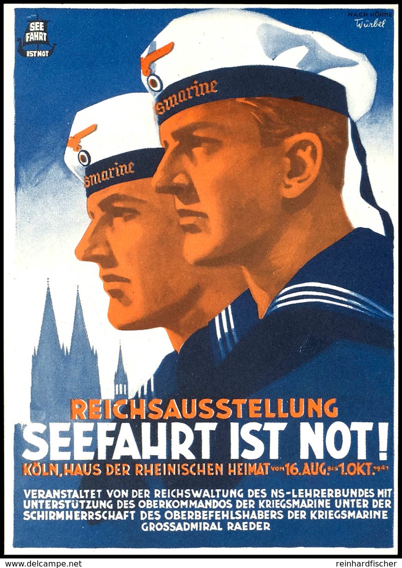 3284 1941, Reichsaustellung "Seefahrt Ist Not !", Zwei Matrosen Der Kriegsmarine Vor Kölner Dom, Mit Entsprechendem Sond - Sonstige & Ohne Zuordnung