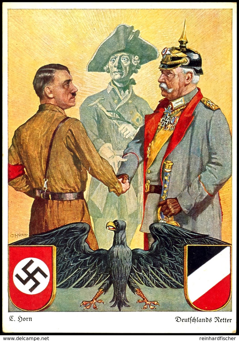 3288 Propakante-Karte "Deutschlands Retter" - "Hitler - Friedrich D. Große - Bismarck", Ungelaufen.  BF - Andere & Zonder Classificatie