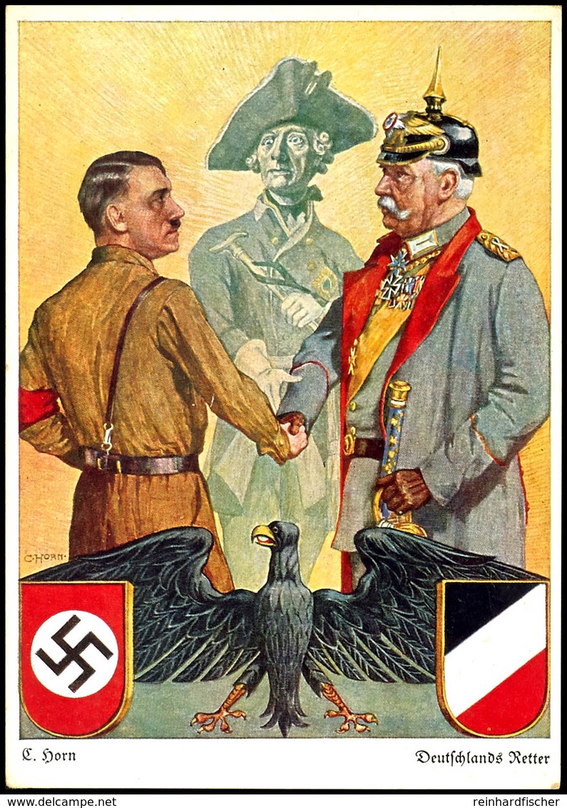 3288 Propakante-Karte "Deutschlands Retter" - "Hitler - Friedrich D. Große - Bismarck", Ungelaufen.  BF - Sonstige & Ohne Zuordnung