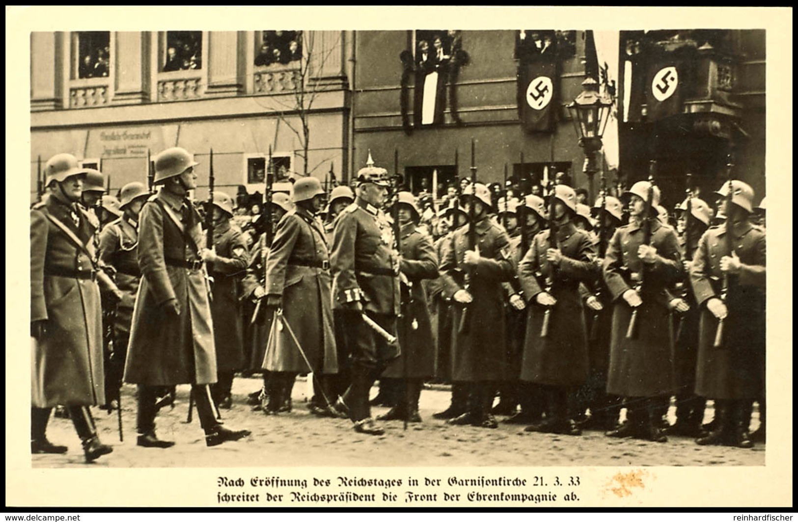 3290 1933, Nach Eröffnung Des Reichstages Schreitet Der Reichspräsident Die Front Der Ehrenkompanie Ab - Other & Unclassified