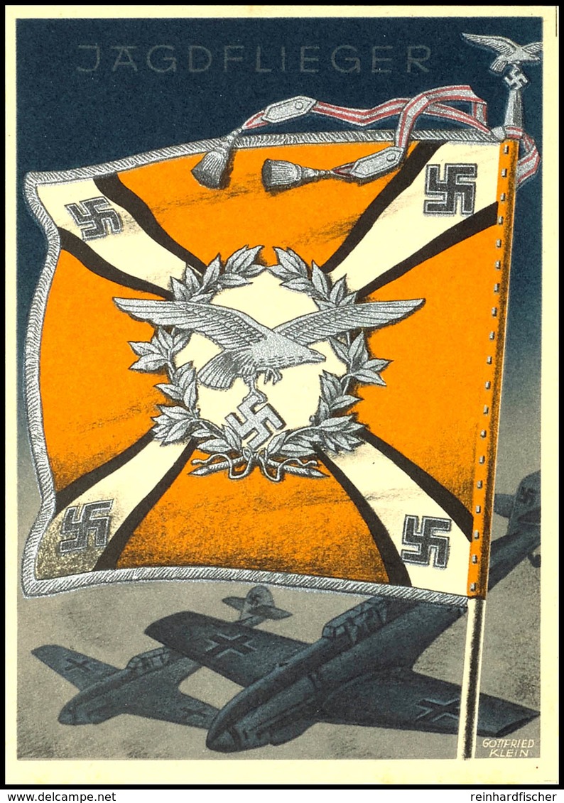 3305 1942 "Jagdflieger" Aus Der Serie "Die Siegreichen Fahnen Und Standarten Der Deutschen Wehrmacht", Karte Nr. 16, Col - Sonstige & Ohne Zuordnung