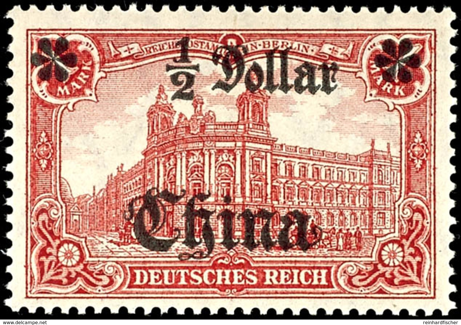 3372 1/2 Dollar Auf 1 Mark Mit Wasserzeichen, Luxus Postfrisch, Unsigniert, MI. 70,-, Katalog: 44IAII ** - China (kantoren)