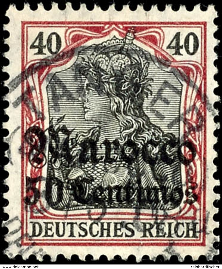 3409 50 C. Auf 40 Pf. Germania, Gest., Mi. 180.-, Katalog: 40 O - Deutsche Post In Marokko