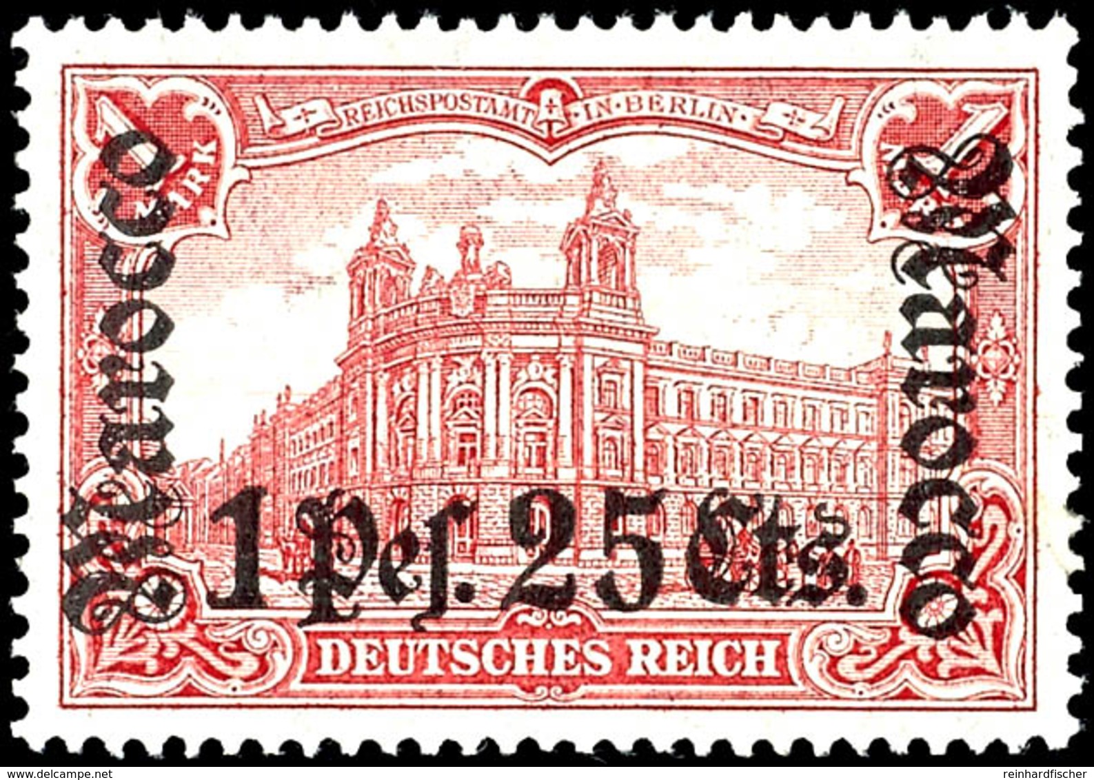 3411 1 Pes. 25 Cts. Auf 1 Mark Deutsches Reich Mit Wasserzeichen Und Aufdruck "Marocco",  Luxus Postfrisch, Unsigniert,  - Deutsche Post In Marokko