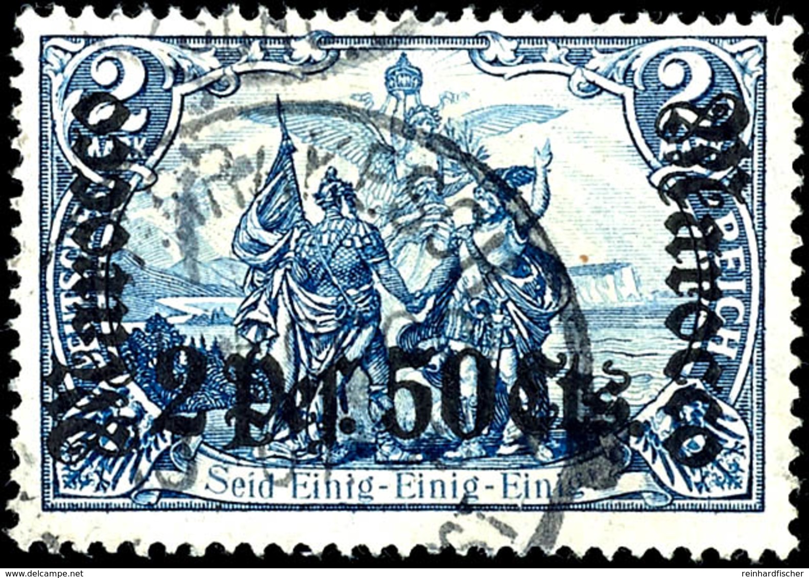 3415 2,50 P. Schwarzblau, Gest., Mi. 220.-, Katalog: 44 O - Deutsche Post In Marokko