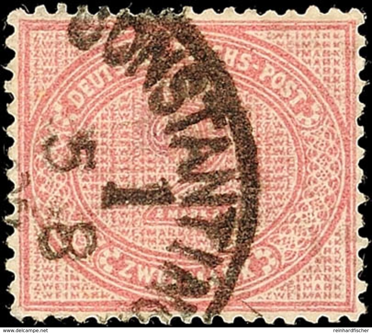 3428 2 Mark Mittelrosalila Gestempelt, Erh. Gepr. Zenker BPP, Mi. 500.-, Katalog: V37c O - Deutsche Post In Der Türkei