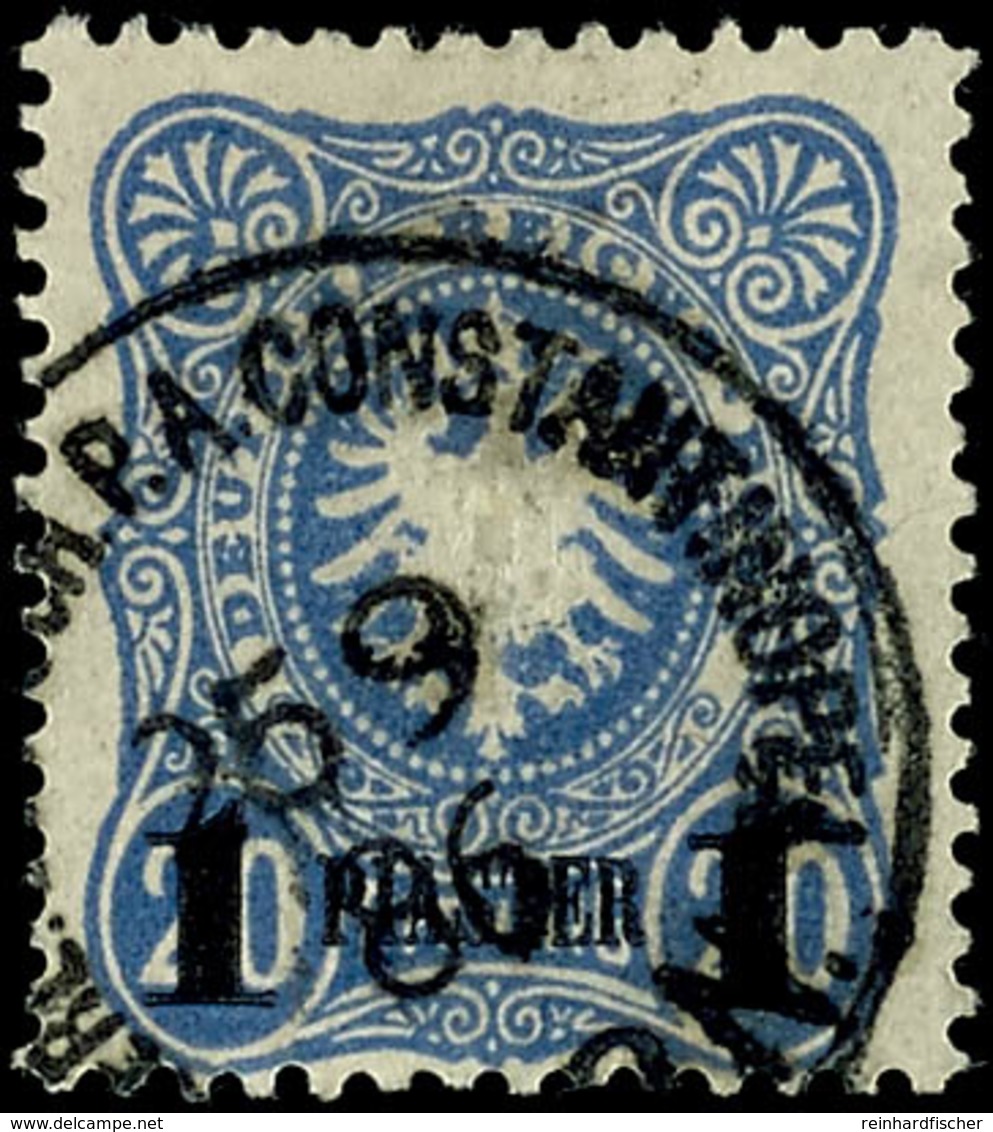 3440 1 Piaster Auf 20 Pf Mit Seltenem Stempel CONSTANTINOPEL KDPA 25 9 86 (Wiederverwendung In Therapia), Dopp. Gepr. Dr - Turkse Rijk (kantoren)