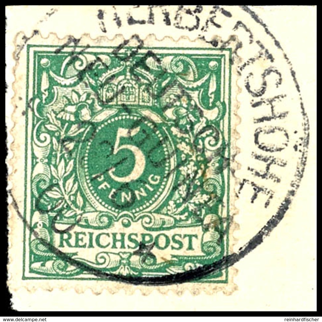 3497 5 Pfg Krone/Adler Auf Briefstück Mit Zentrischem "HERBERTSHÖHE  DNG 22/6 00", Tadellos, Kabinett, Idealer Abschlag  - Duits-Nieuw-Guinea