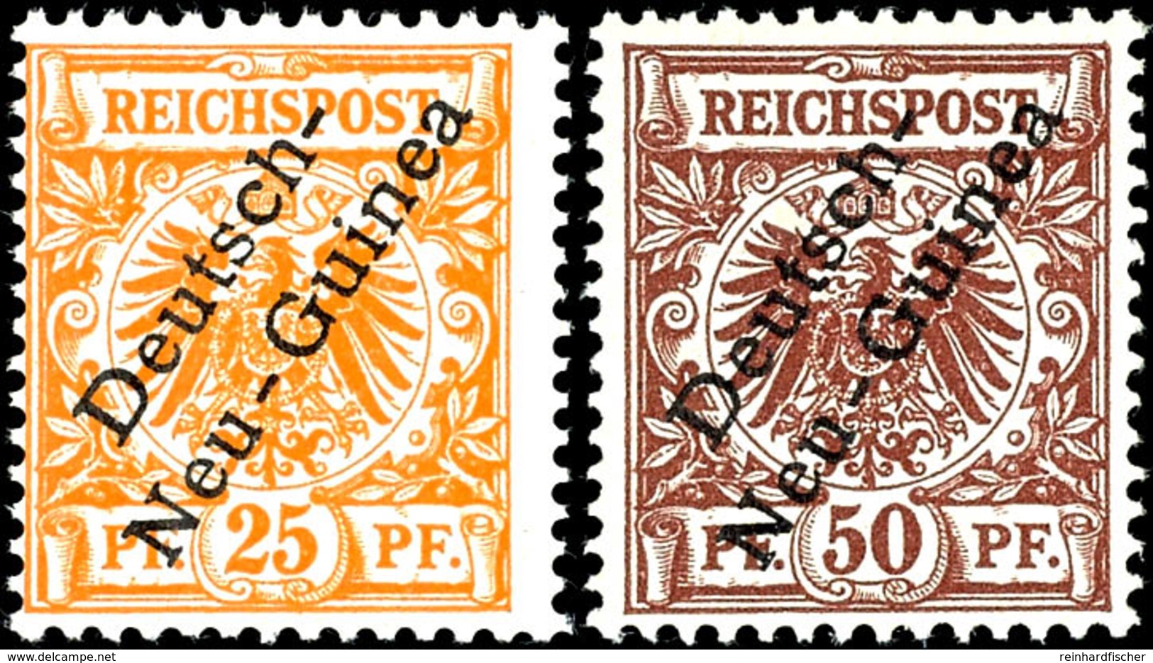 3502 3 - 50 Pfg Krone/Adler, 6 Werte Komplett, Tadellos Postfrisch, Kabinett, Bis Auf Die 10 Pfg Gepr. Bothe BPP, Mi. 32 - Duits-Nieuw-Guinea