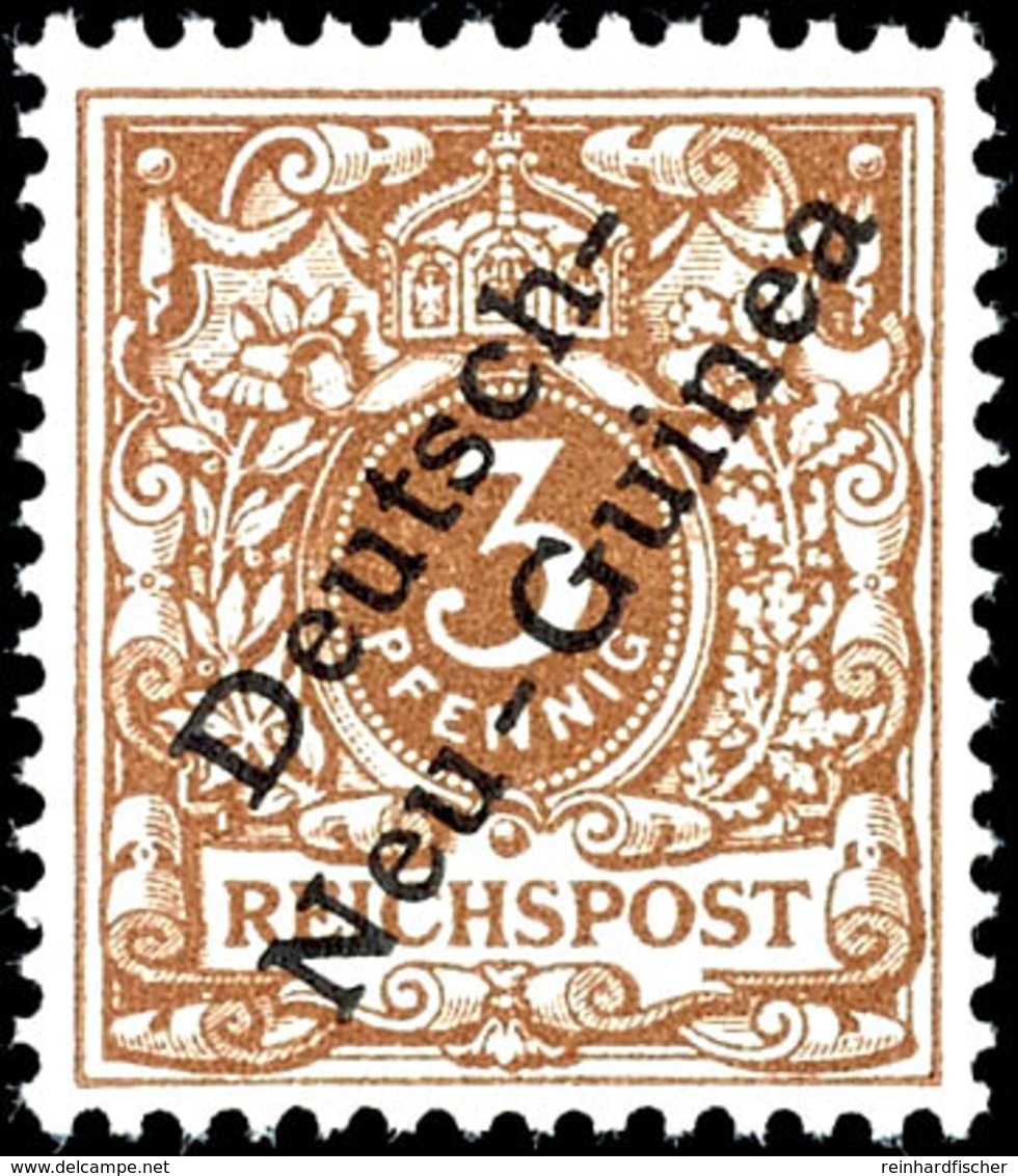 3504 3 Pf Hellockerbraun Mit "Bruch Der Bandrolle" Tadellos Postfrisch, Tiefst Gepr. Jäschke-L. BPP, Katalog: 1bI * - Duits-Nieuw-Guinea