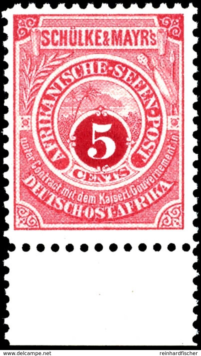 3517 5 Cent Original Tadellos Postfrisch Vom Unterrand, Fotobefund Dr. Hartung: "einwandfrei", Mi. 150,--, Katalog: Sa * - Deutsch-Ostafrika