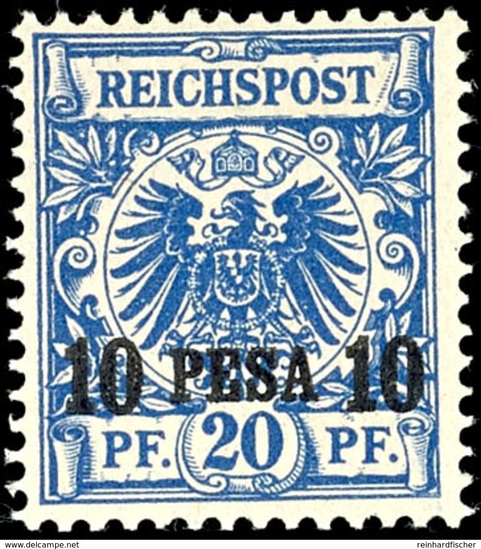 3526 10 P. Auf 20 Pfg Krone/Adler, Tadellos Postfrisch, Gepr. Bothe BPP, Mi. 160.-, Katalog: 4 ** - Duits-Oost-Afrika